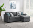 Storey Upholstered Sleeper Sectional Chaise Sofa grey front angle