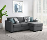 Storey Upholstered Sleeper Sectional Chaise Sofa grey front angle