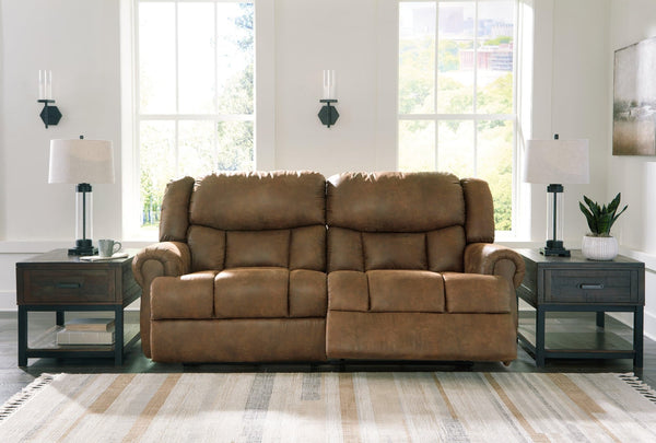 Boothbay Auburn Faux Leather Reclining Sofa - front view