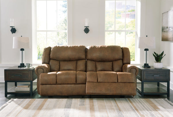 Boothbay Auburn Faux Leather Power Reclining Sofa frontal view