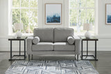 Hazela Charcoal Chenille Loveseat angled view