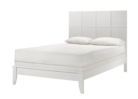 Denker Evan White Panel Queen Bed - angled front view