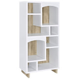 Gors white 6-shelf bookcase front view