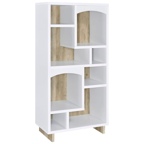 Gors white 6-shelf bookcase front view