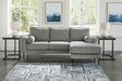 Hazela Charcoal Chenille Sofa Chaise front view