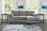 Hazela Charcoal Chenille Sofa Chaise front view