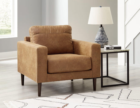 Telora Caramel Microfiber Chair front angle