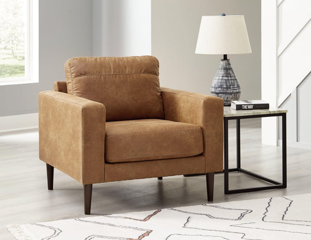 Telora Caramel Microfiber Chair front angle