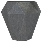 Jacinto Octagonal grey mango wood side table showing top surface