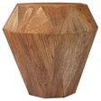 Jacinto octagonal mango wood side table natural brown front angle