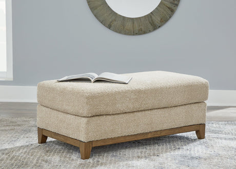 Parklynn Desert Chenille Ottoman front angle