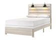 Carter white modern contemporary solid wood and veneers LED queen bed frontal view