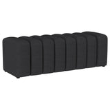 Summer Upholstered Tufted Accent Bench charcoal fabric front view
