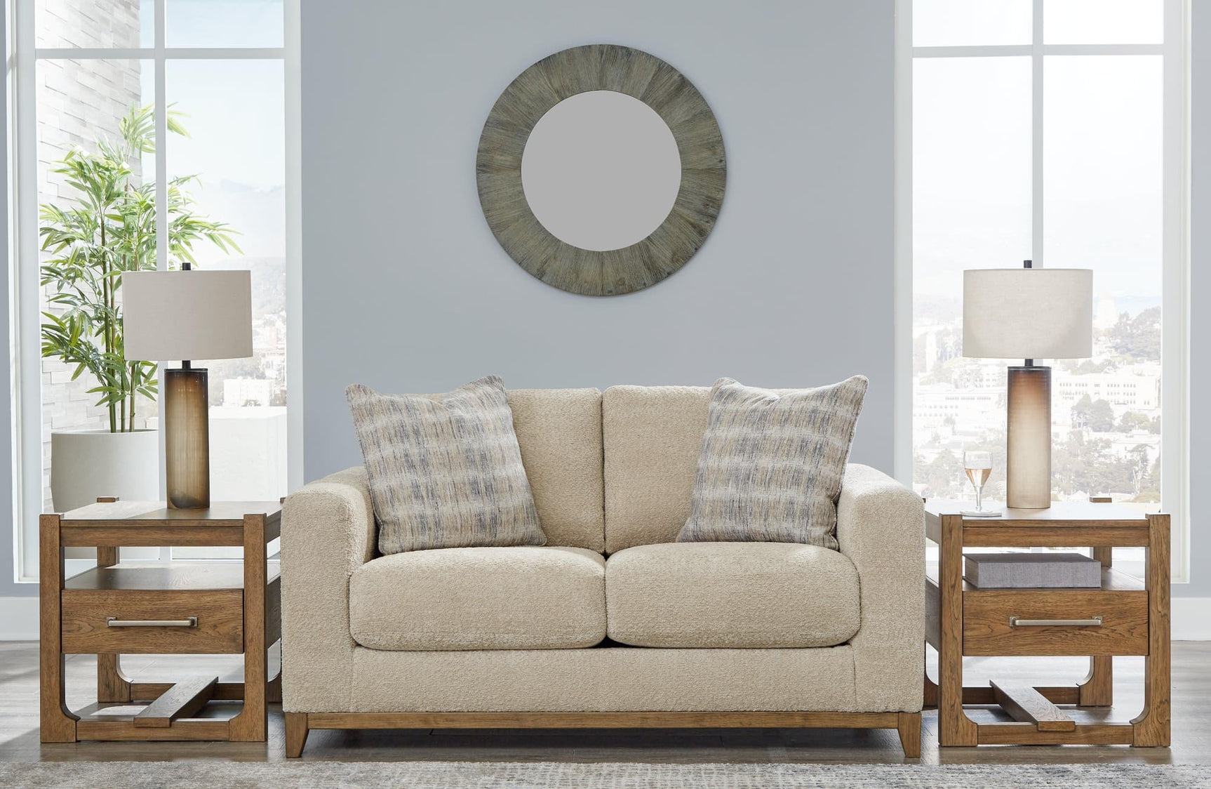 Parklynn Desert Chenille Loveseat front angle view