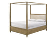 Sienna Brown Queen Canopy Platform Bed angled view