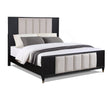 Kara Gray Stone Fabric Upholstered Queen Bed front view