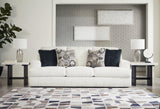 Front view of Karinne Linen Velvet Sofa in velvet upholstery