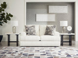 Karinne Linen Velvet Loveseat front angle view