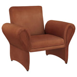 Liana Upholstered Roll Arm Accent Chair Rust Orange front view