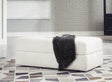 Karinne Linen Velvet Oversized Accent Ottoman front view