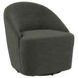 Leon Upholstered Barrel Accent Swivel Chair Hunter Green front view