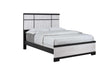 Remington black and white modern solid wood king bed, front angle