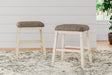 Bolanburg Two-Tone Upholstered Counter Height Bar Stool front angle view