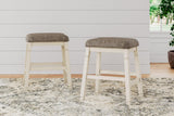 Bolanburg Two-Tone Upholstered Counter Height Bar Stool front angle view