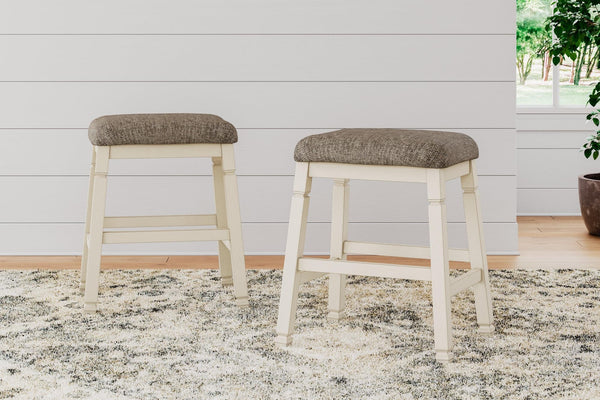 Bolanburg Two-Tone Upholstered Counter Height Bar Stool front angle view