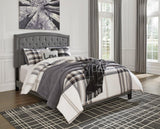 Adelloni Gray Tufted Fabric Upholstered Platform King Bed front view