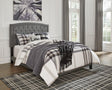 Adelloni Gray Upholstered Tufted Platform Queen Bed front view