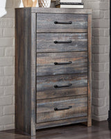 Drystan Multi Chest of Drawers showing front angle with rustic multi-tone finish