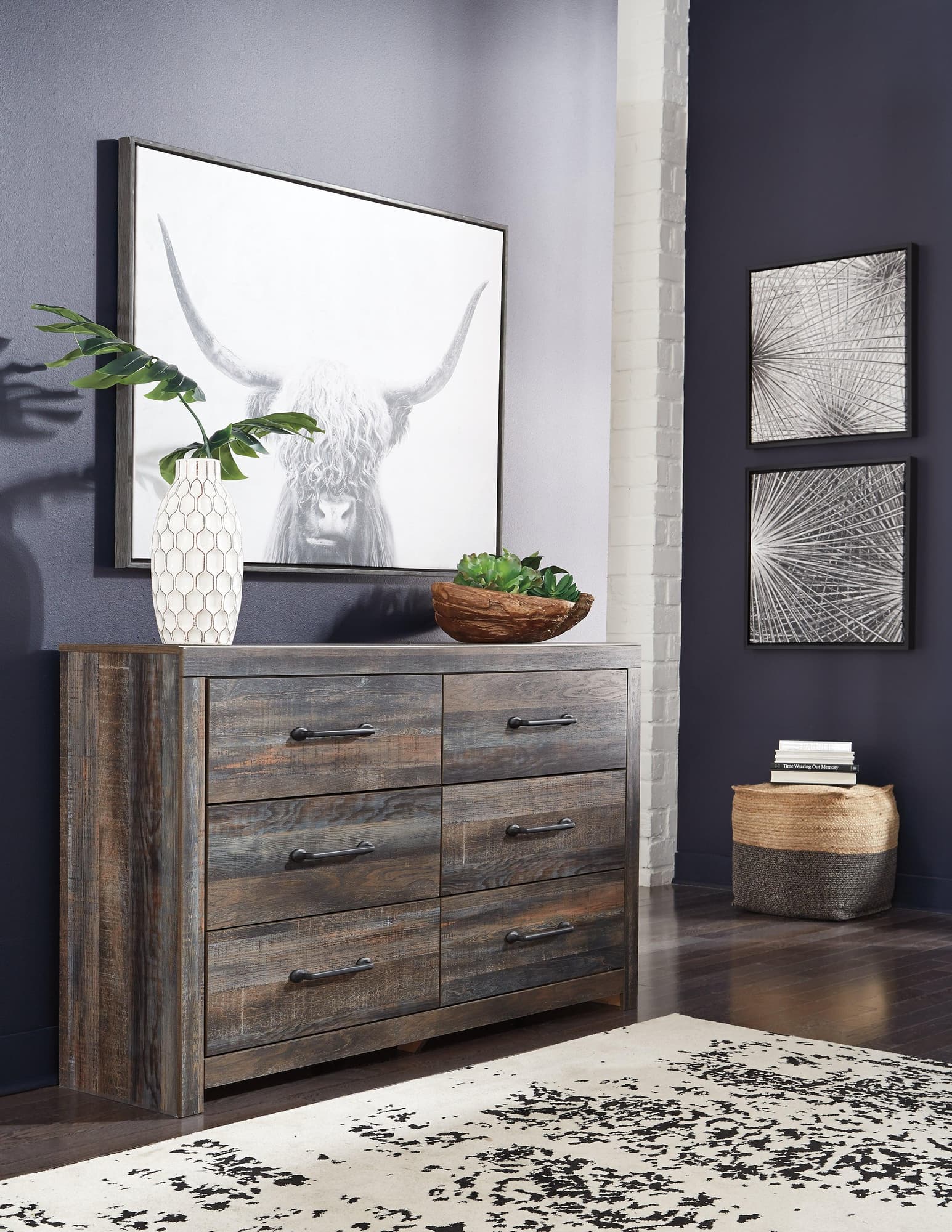 Drystan Multi-Color Rustic Industrial Dresser front view