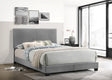 Doom Gray Velvet Upholstered Platform Full Bed front angle