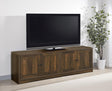 Laughlin 78" dark pine 4-door TV stand front angle