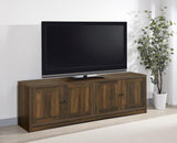 Laughlin 78" dark pine 4-door TV stand front angle