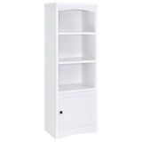 Laughlin White 3-Shelf Engineered Wood Media Tower front view