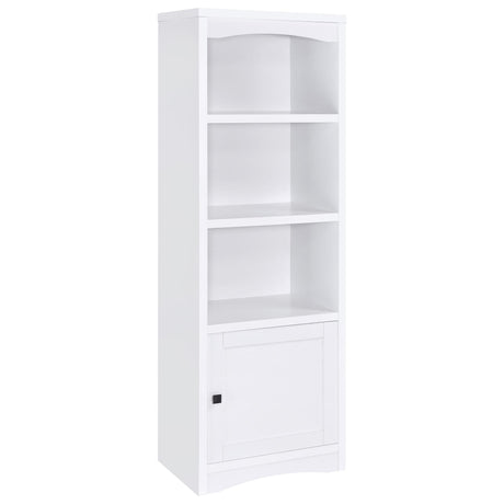 Laughlin White 3-Shelf Engineered Wood Media Tower front view