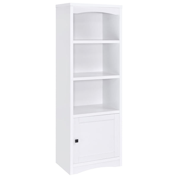Laughlin White 3-Shelf Engineered Wood Media Tower front view