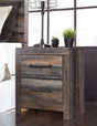 Drystan multi-color rustic industrial nightstand angled view