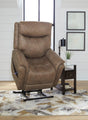 Ashley Lorreze Driftwood Faux Leather Power Lift Recliner front angle