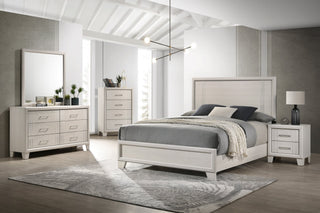 Charlie Cream Panel Bedroom Set king size bed main view