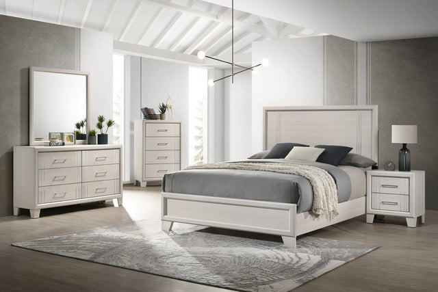 Charlie Cream Panel Bedroom Set king size bed main view