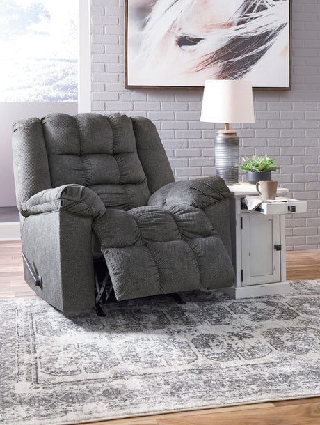Drakestone gray massage rocker recliner armchair front angle
