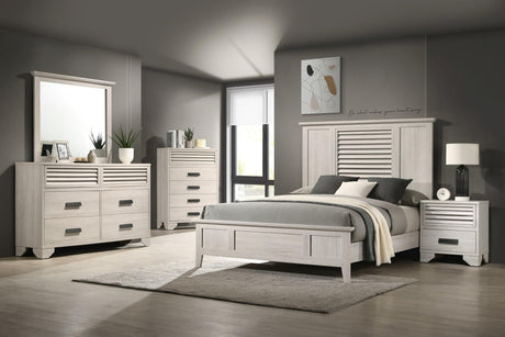 Sarter White Panel Bedroom Set main view of bed