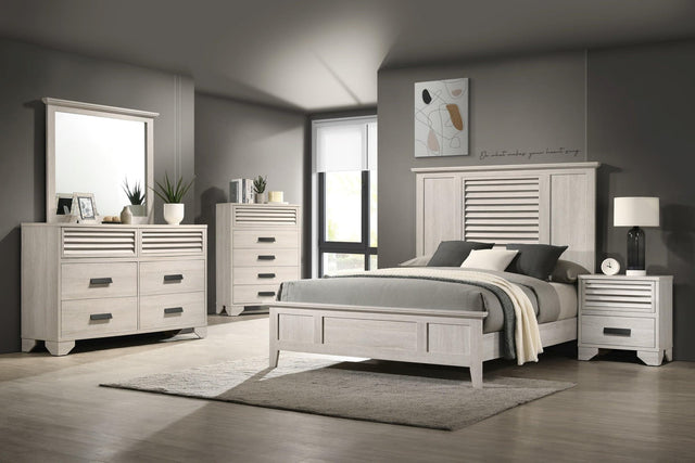 Sarter White Panel Bedroom Set main view of bed