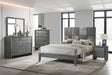 main view of Denker Gunmetal Panel Bedroom Set bed