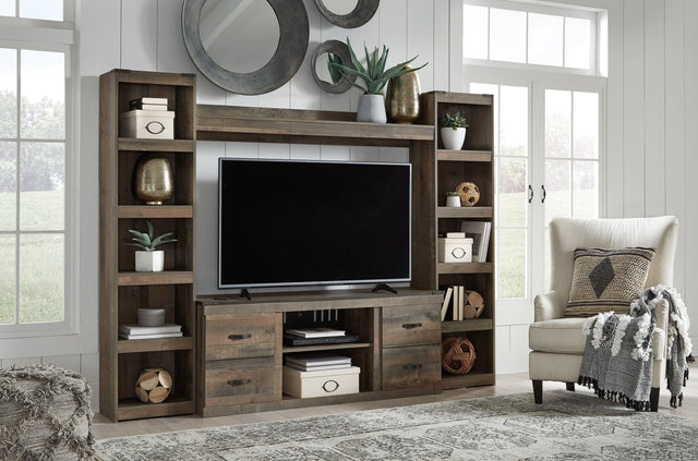 Trinell Brown 4-Piece Entertainment Center front view