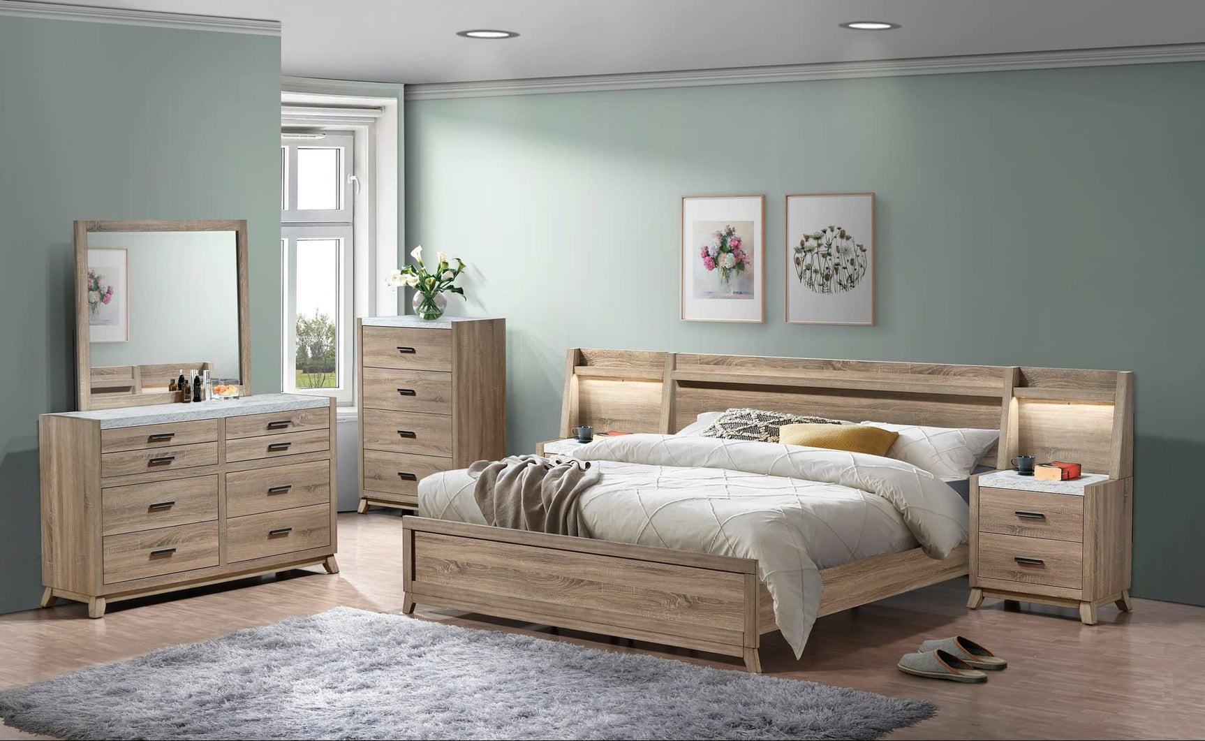 Tilston Brown Bedroom Set main bed view from front