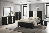 Rangley Black LED Panel Bedroom Set bed main view